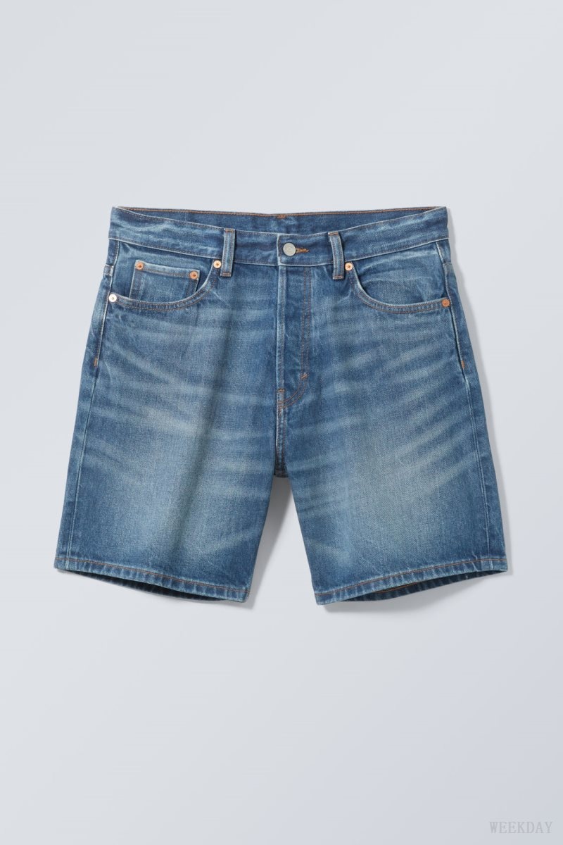 Blue Weekday Space Relaxed Denim Shorts | SMSO2807