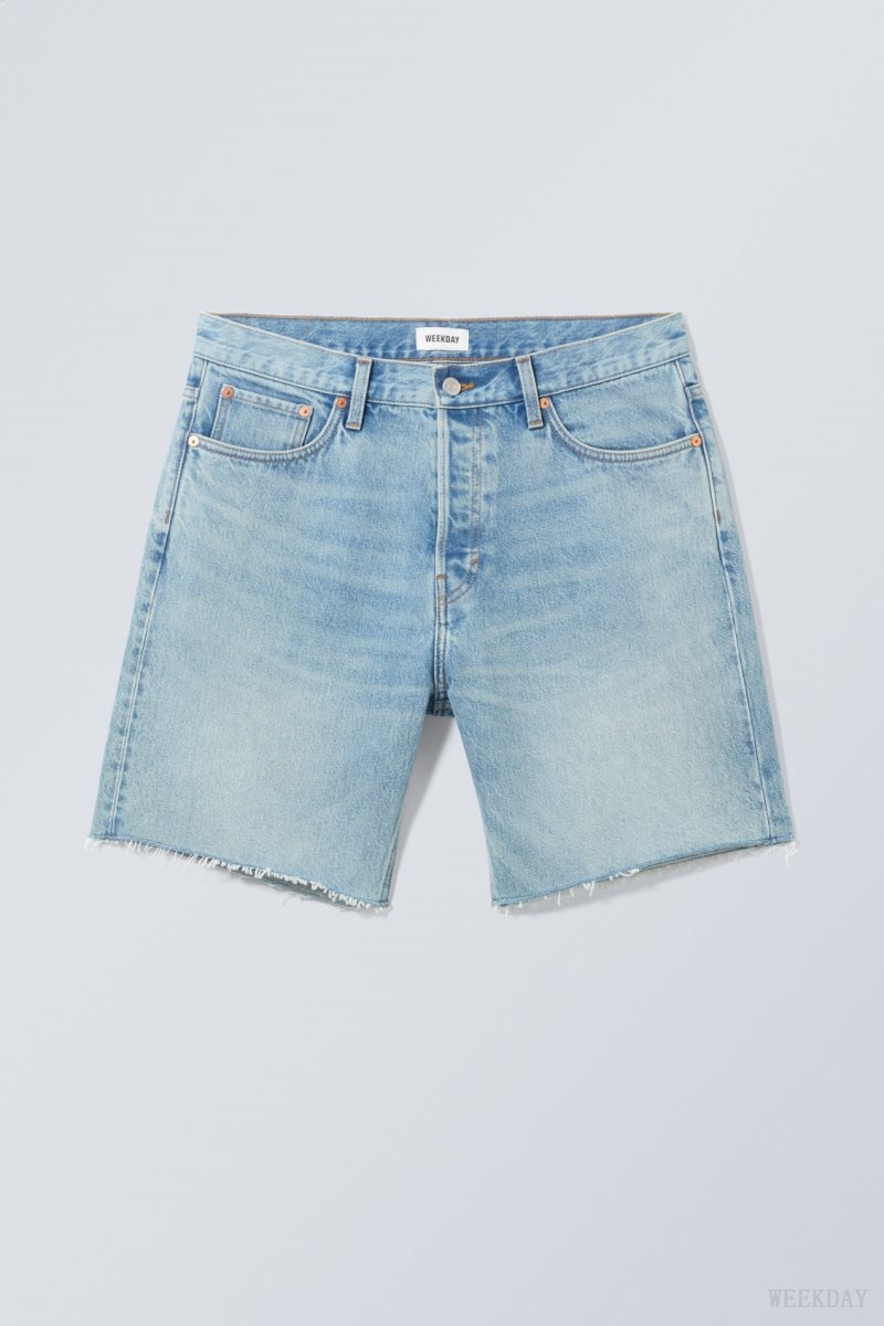 Blue Weekday Space Relaxed Denim Shorts | IDLF1519