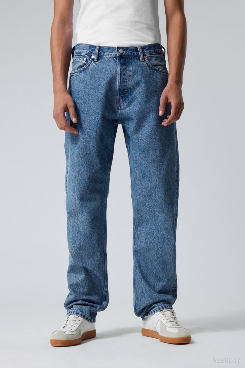 Blue Weekday Space Relaxed Straight Jeans | NKJW2997