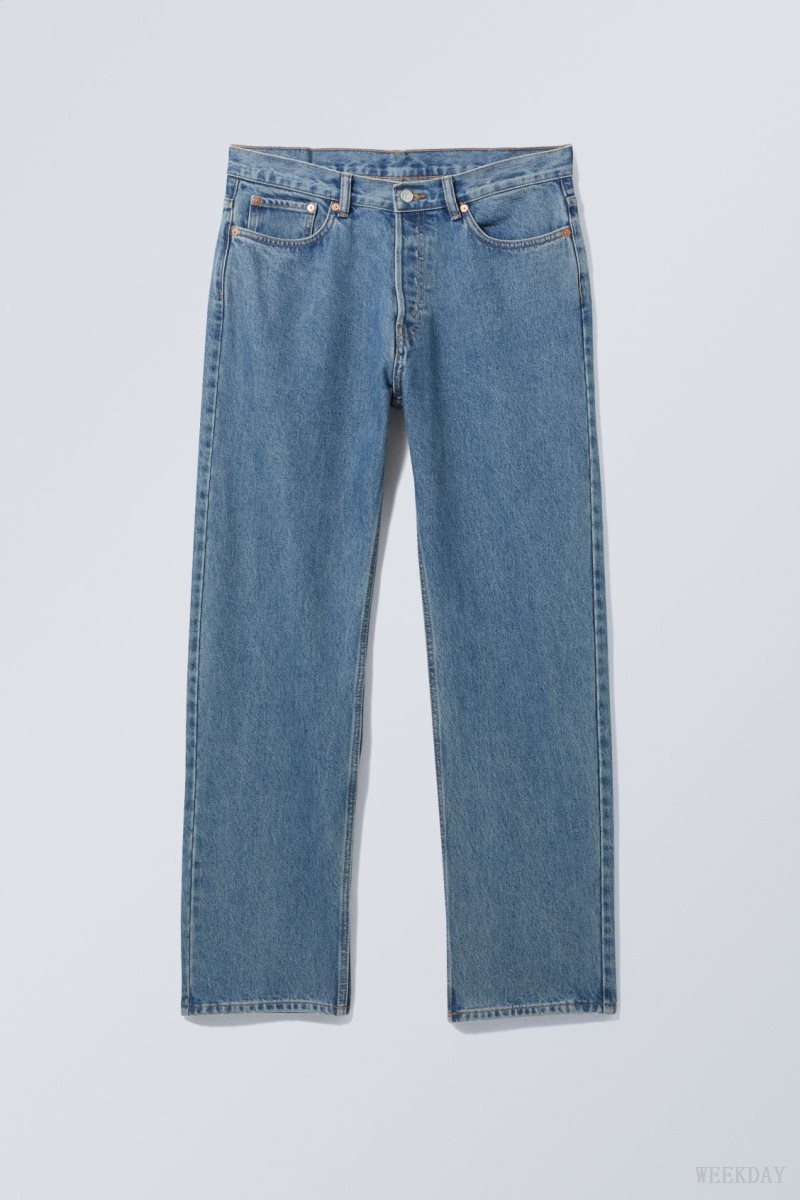 Blue Weekday Space Relaxed Straight Jeans | NKJW2997