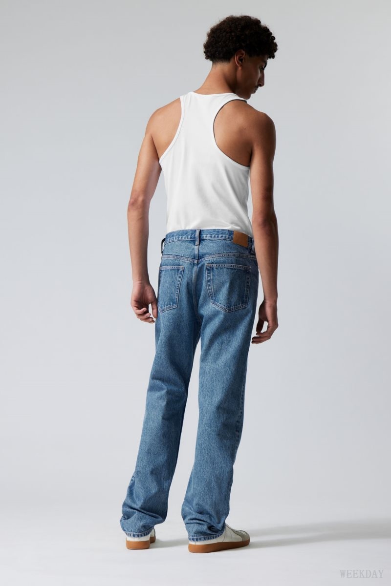 Blue Weekday Space Relaxed Straight Jeans | NKJW2997