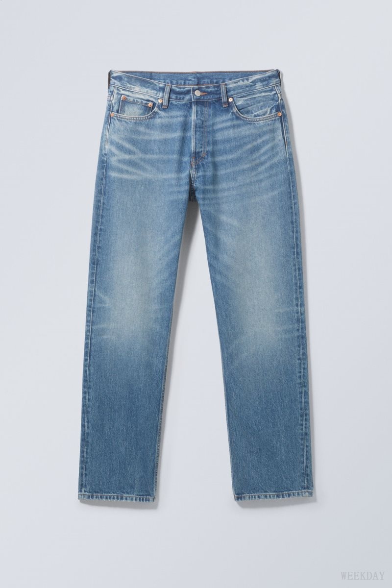 Blue Weekday Space Relaxed Straight Jeans | OMCL3328