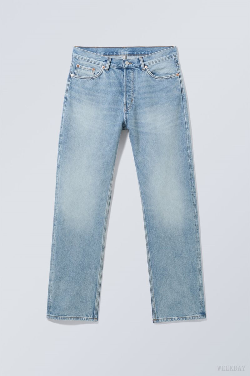 Blue Weekday Space Relaxed Straight Jeans | NCAG4082