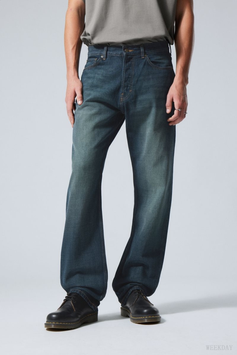 Blue Weekday Space Relaxed Straight Jeans | MJAX5187