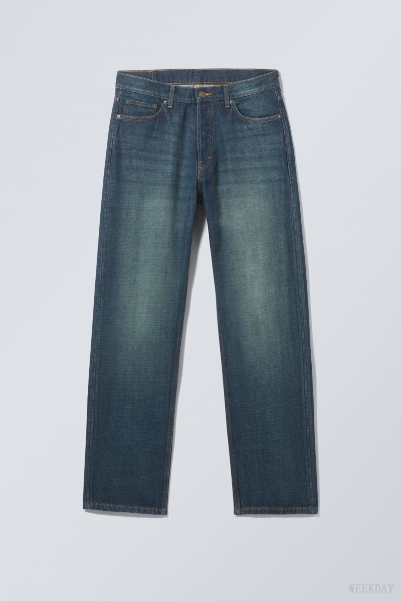 Blue Weekday Space Relaxed Straight Jeans | MJAX5187