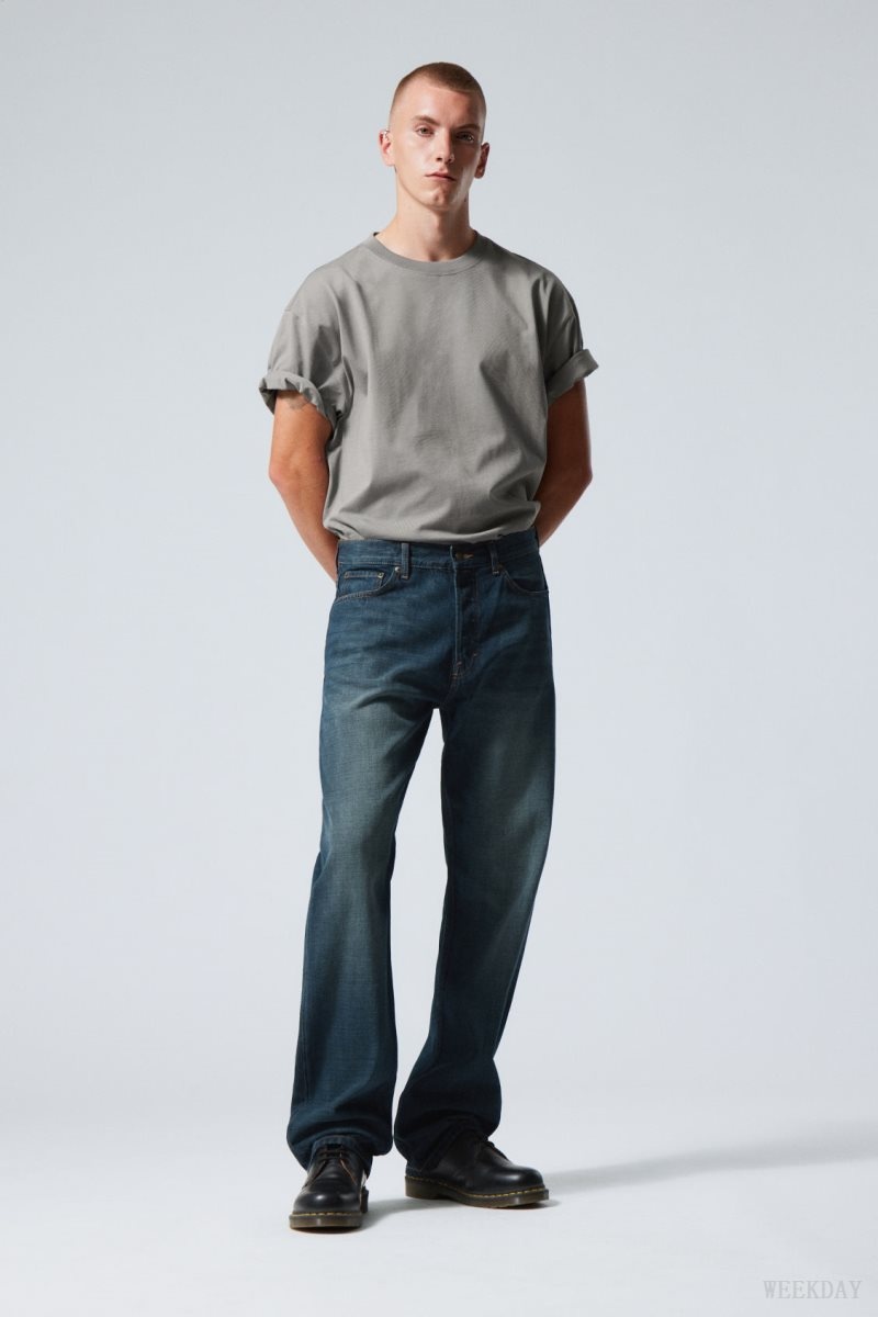 Blue Weekday Space Relaxed Straight Jeans | MJAX5187