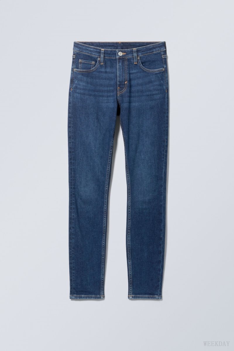 Blue Weekday Spare Mid Skinny Jeans | DRZL8204