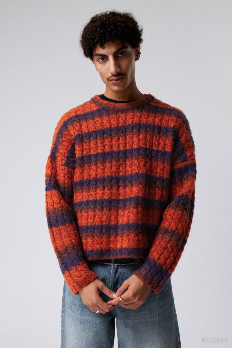 Blue / Red Weekday Connor Wool Blend Sweater | CIYI5081