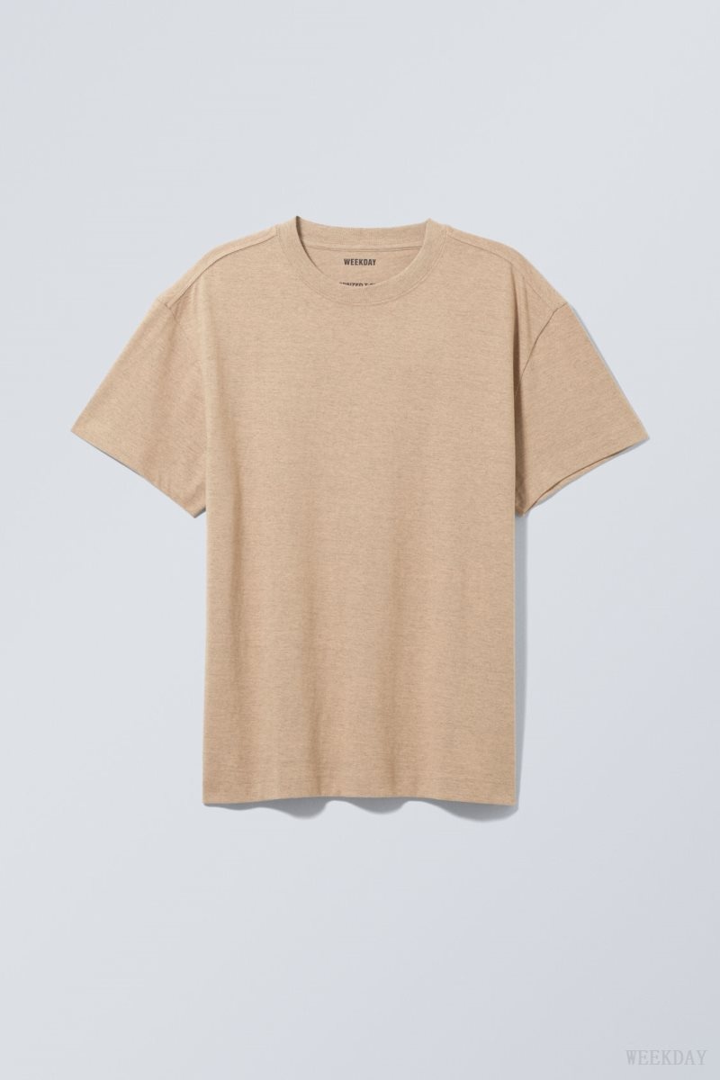 Brown Weekday Oversized Heavyweight T-shirt | NLMM1437