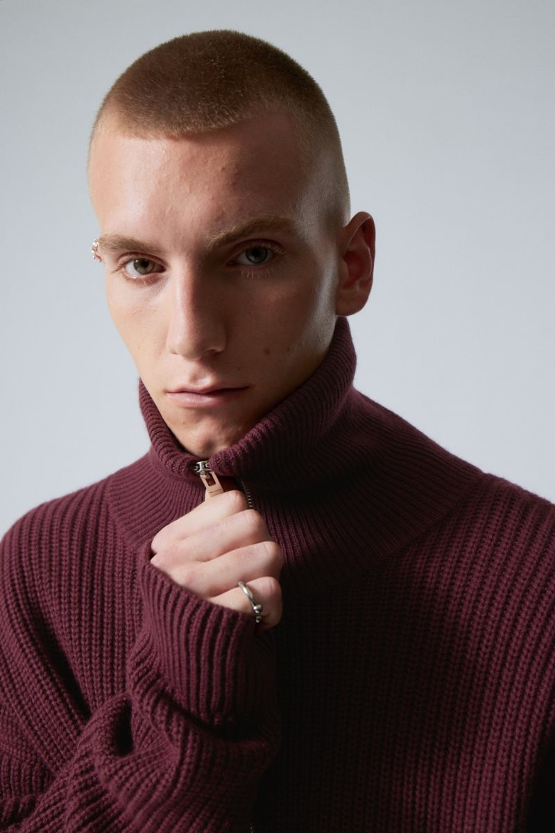 Burgundy Weekday Harry Wool Blend Sweater | CICE4540