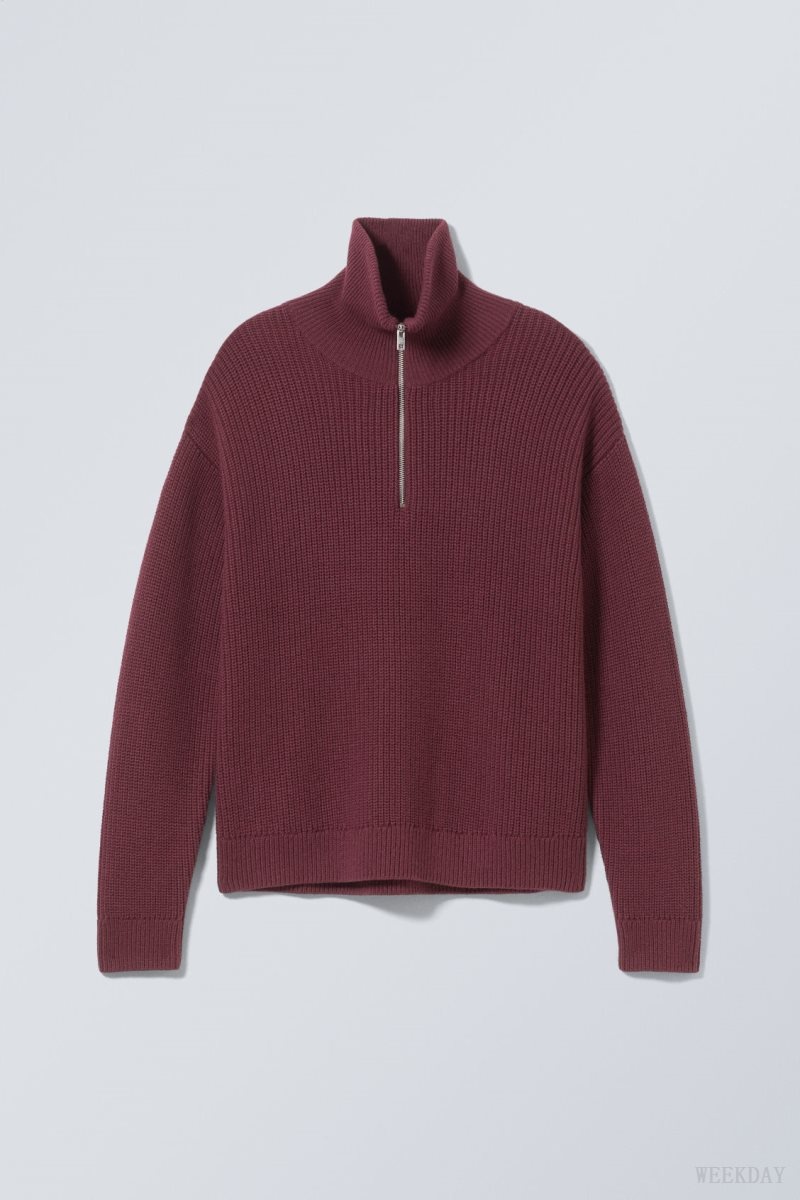 Burgundy Weekday Harry Wool Blend Sweater | CICE4540