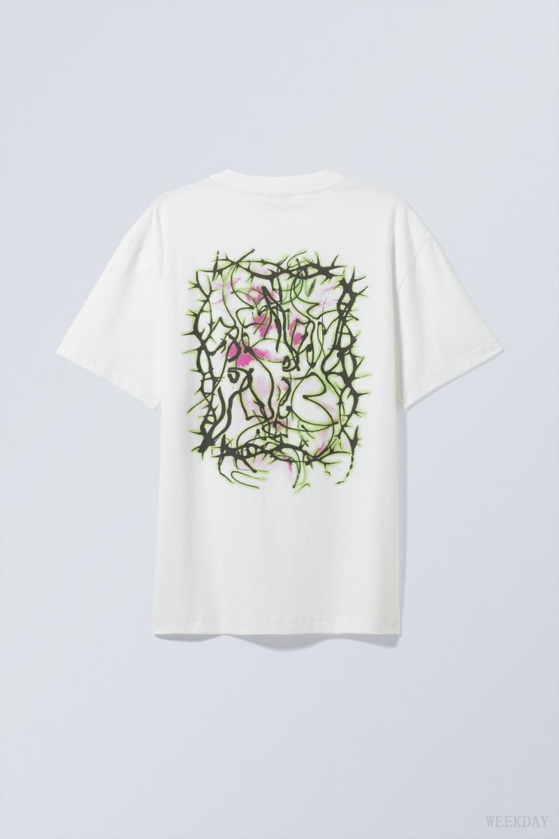 Cosmic Botanic Garden Weekday Oversized Graphic Printed T-shirt | MMHR7120