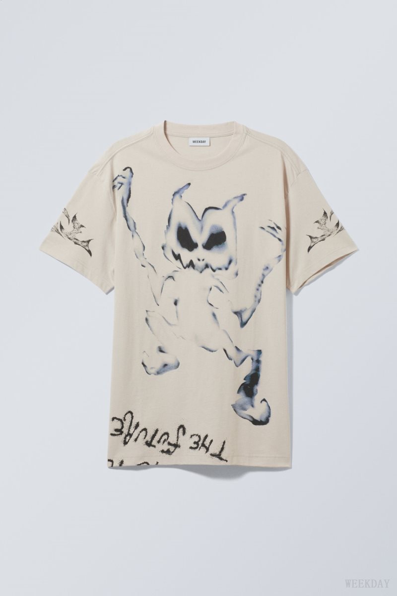 Dancing Monster Weekday Oversized Graphic Printed T-shirt | HQRP1211