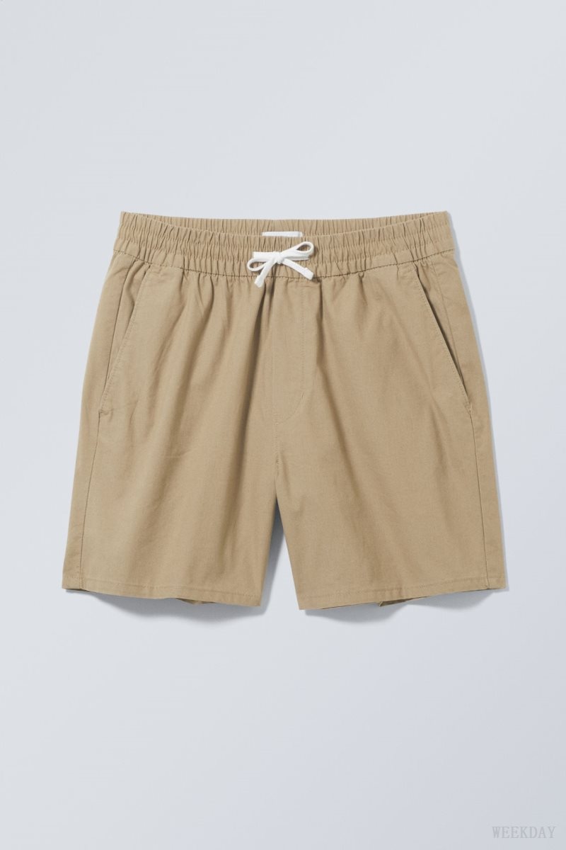 Dark Beige Weekday Olsen Regular Shorts | TUXB8426