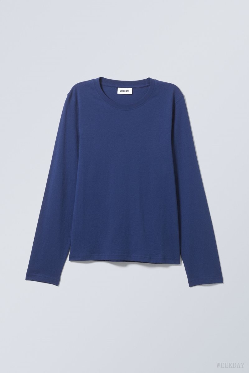 Dark Blue Weekday Essence Standard Long Sleeve | BDMR0961