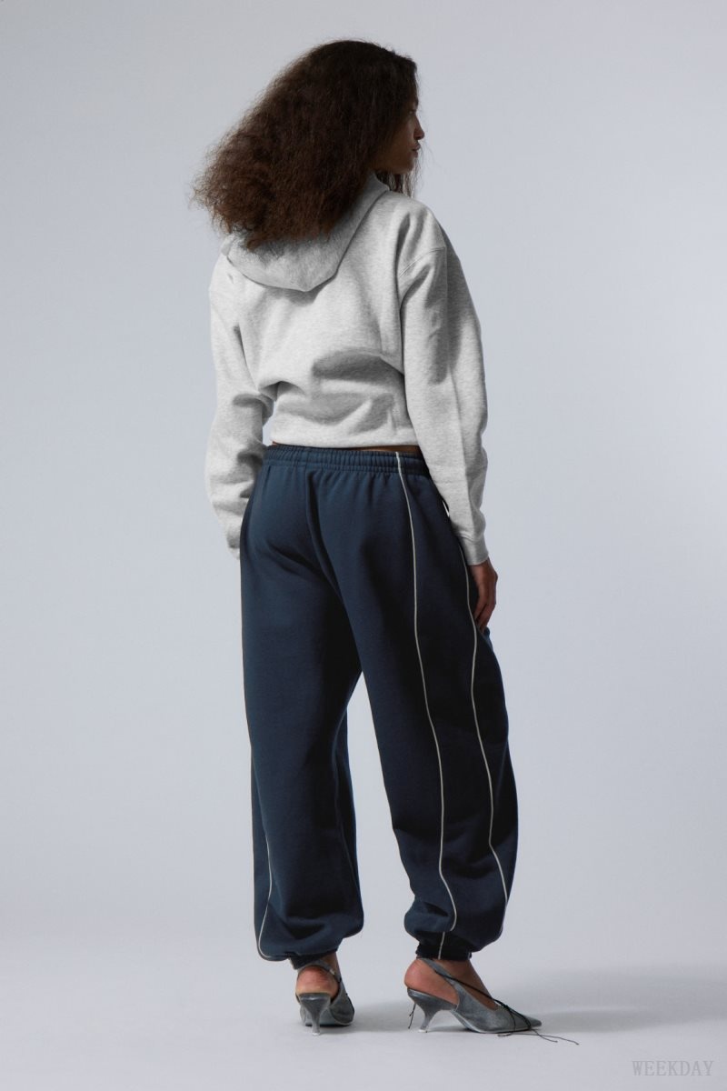 Dark Blue Weekday Even Piping Sweatpants | OOKI5826