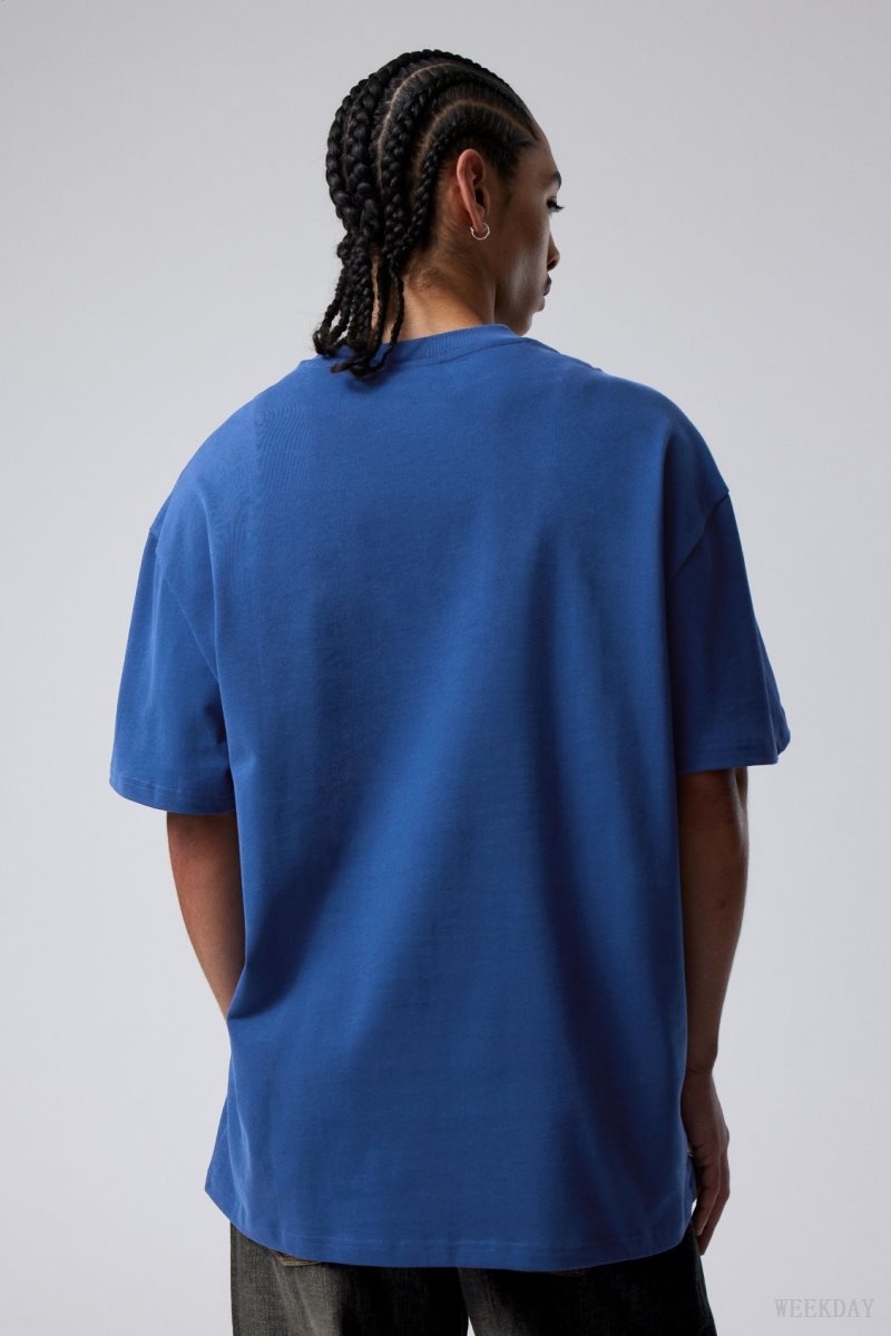 Dark Blue Weekday Great Heavyweight T-shirt | KSIA3592