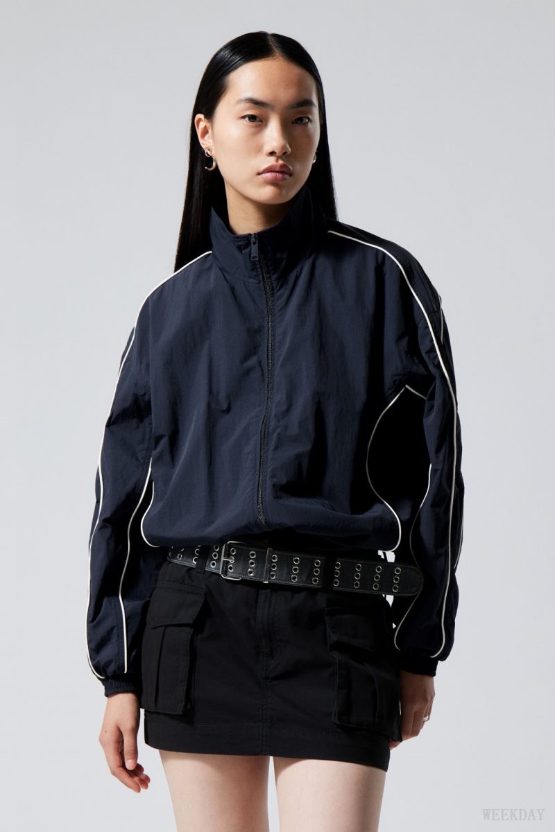 Dark Blue Weekday Nera Windbreaker Jacket | SYVE4128