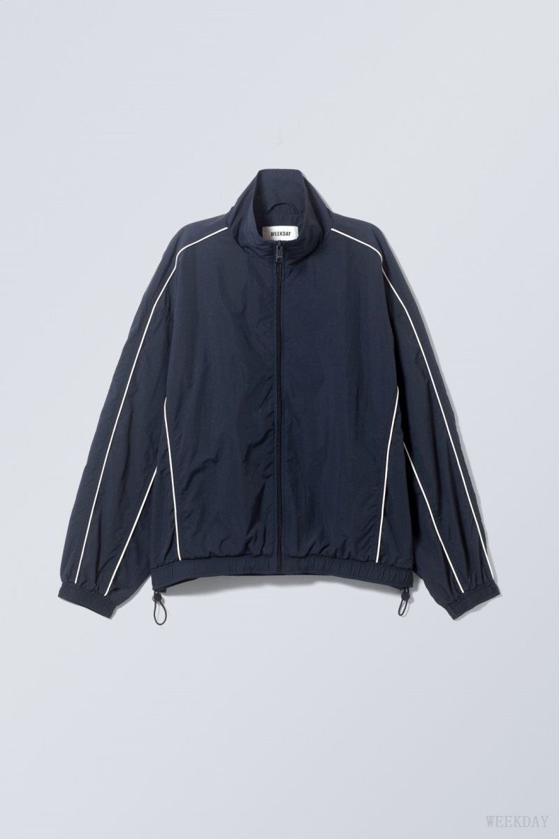 Dark Blue Weekday Nera Windbreaker Jacket | VNRG4722