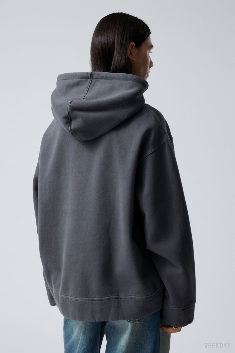 Dark Blue Weekday Oversized Heavyweight Hoodie | GDZD6493