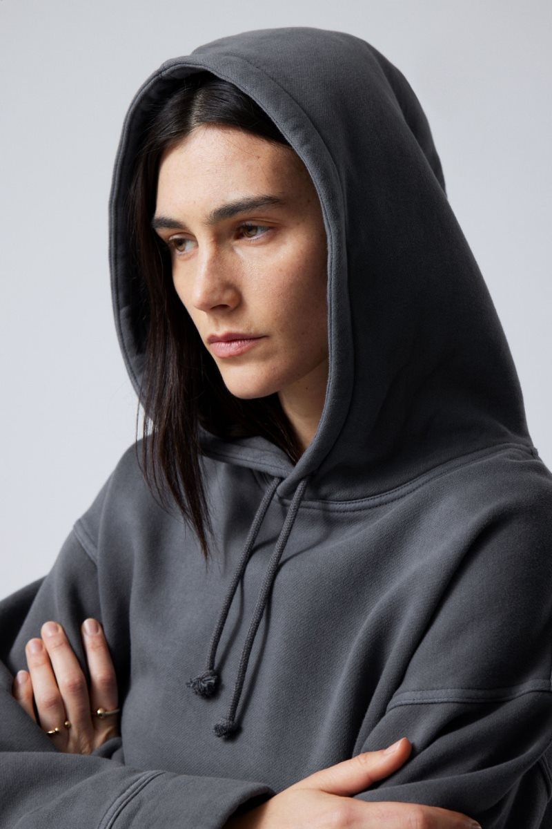 Dark Blue Weekday Oversized Heavyweight Hoodie | GDZD6493