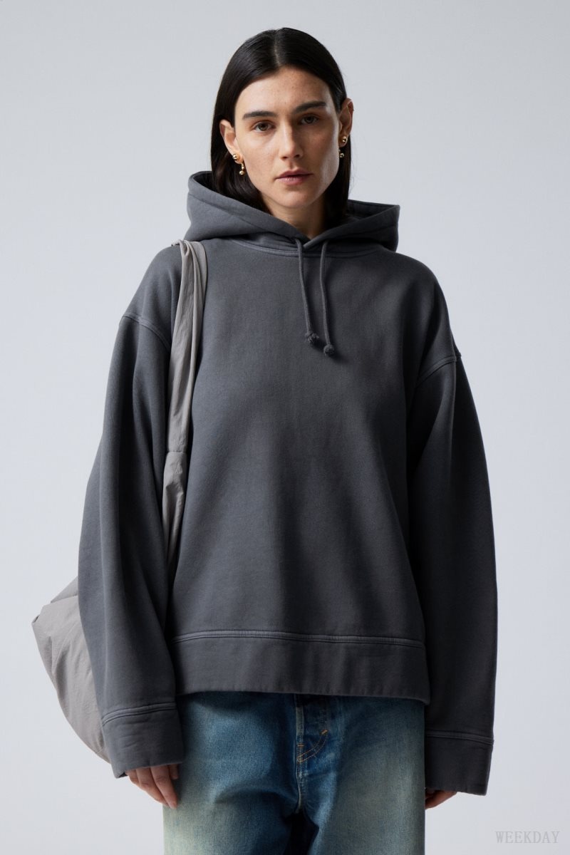 Dark Blue Weekday Oversized Heavyweight Hoodie | GDZD6493