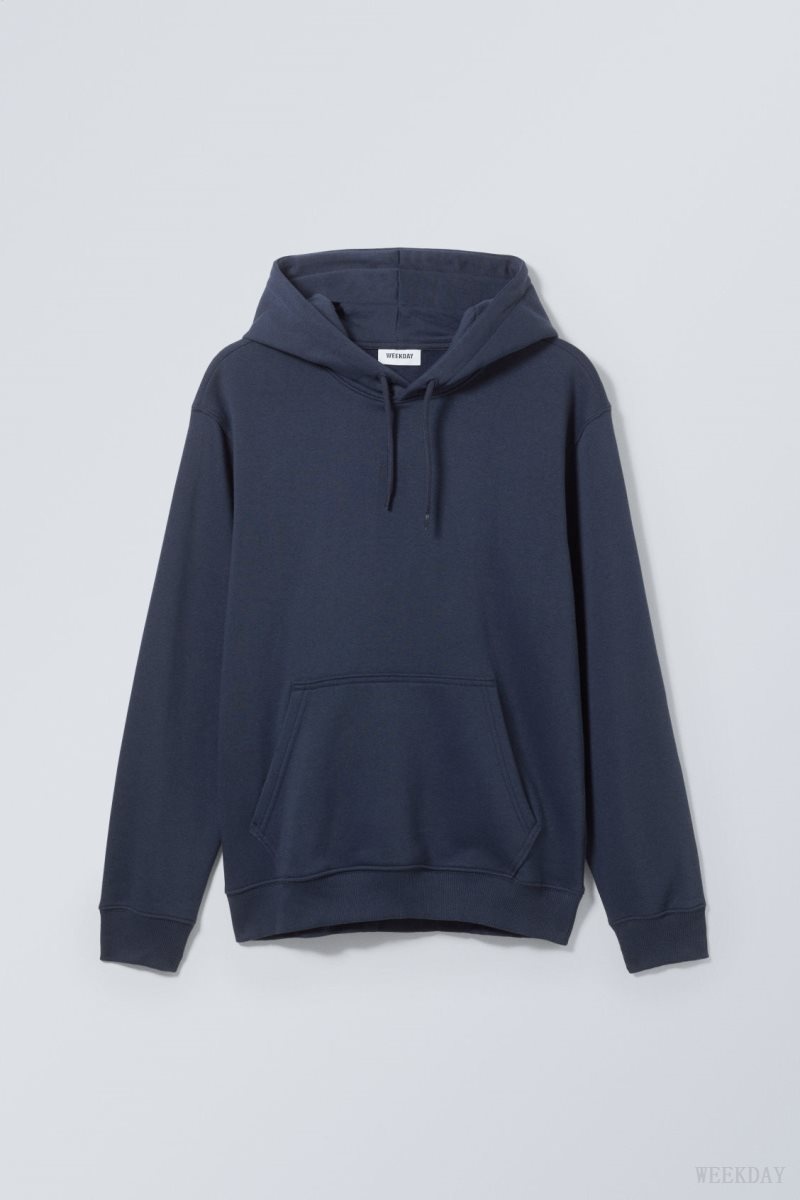 Dark Blue Weekday Standard Midweight Hoodie | IZCD3285