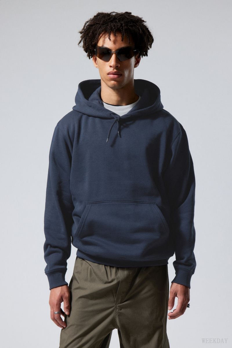 Dark Blue Weekday Standard Midweight Hoodie | IZCD3285