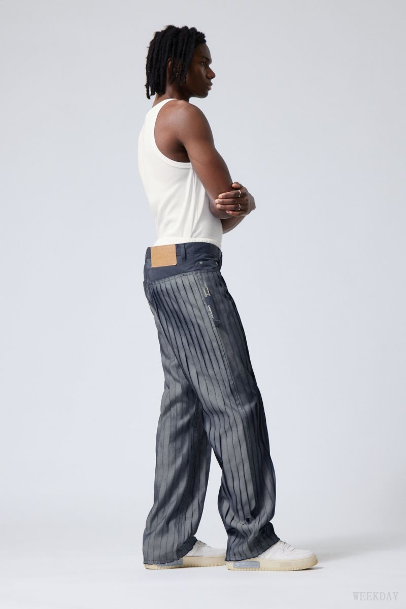 Dark Blue Weekday Unifrom™ + Weekday Limited Edition Stripe Jeans | QTNA3532