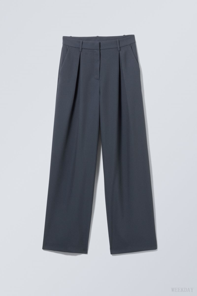 Dark Blue Weekday Zia Suit Trousers | TYXM9943