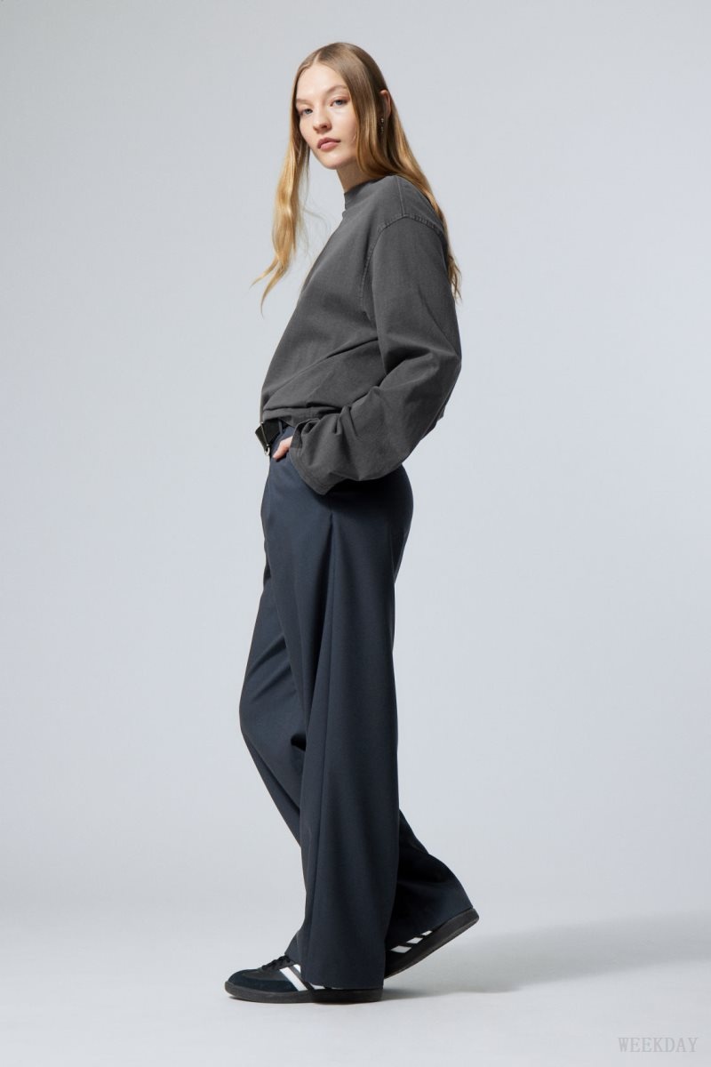 Dark Blue Weekday Zia Suit Trousers | TYXM9943