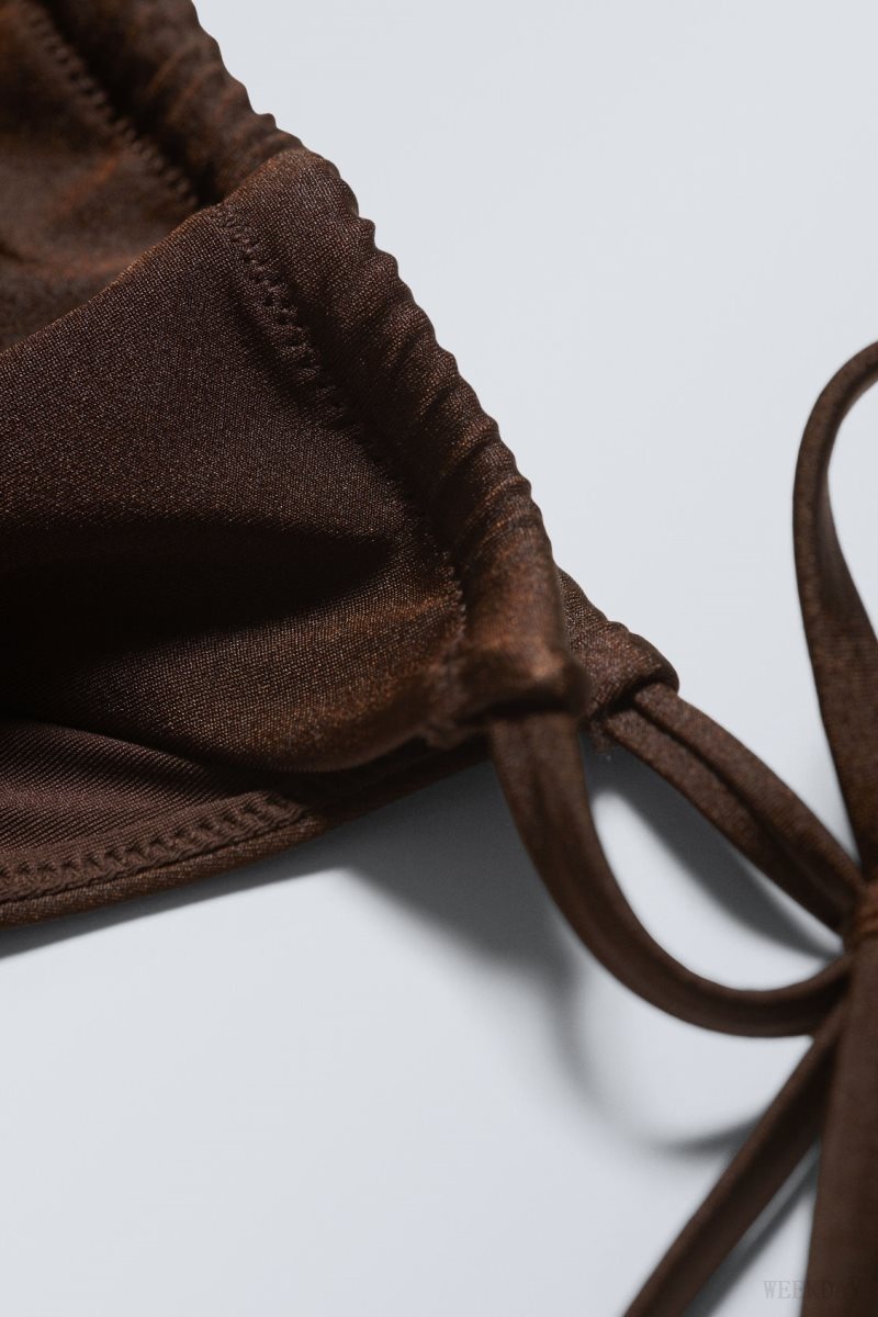 Dark Brown Weekday Breeze String Bikini Bottoms | SGCK1872