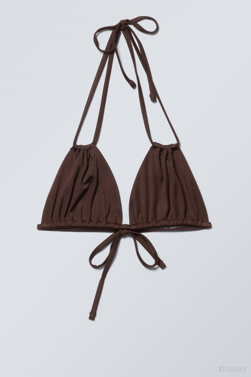 Dark Brown Weekday Breeze Tie Bikini Top | BFEV6075