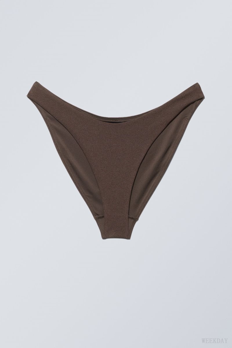 Dark Brown Weekday Highcut Bikini Bottoms | TTJE3190