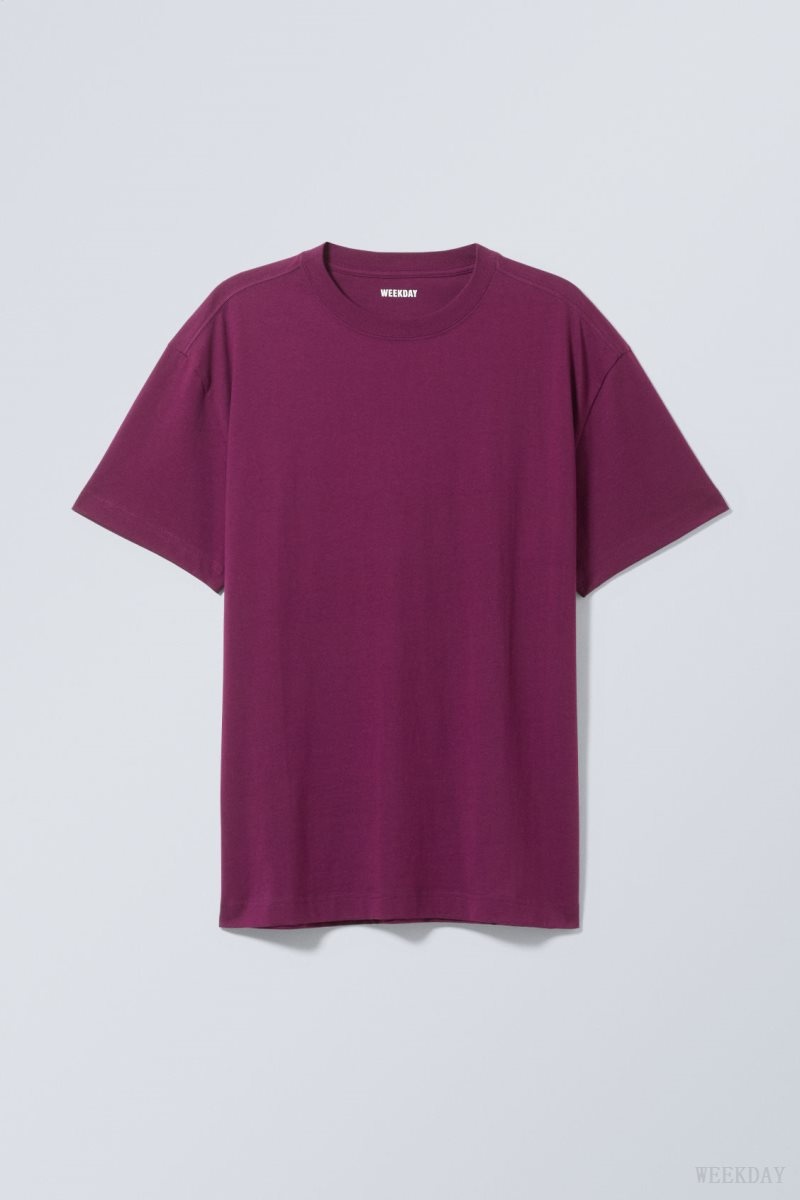 Dark Fandango Weekday Oversized Heavyweight T-shirt | VQOZ8164