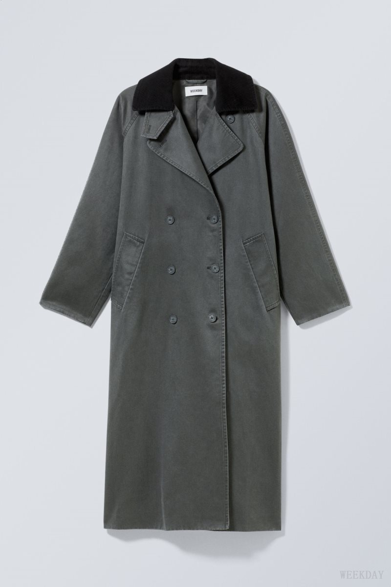 Dark Green Weekday Jones Waxed Coat | UOVY4113