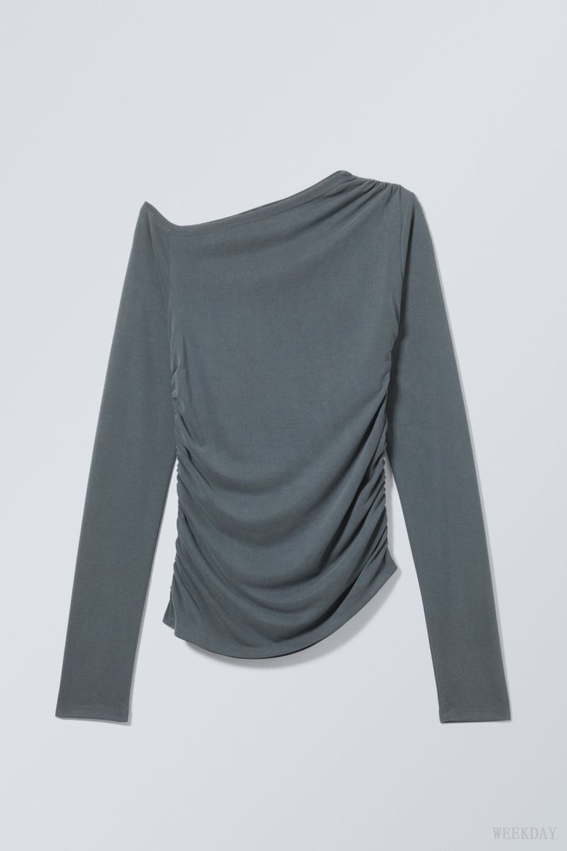 Dark Green Weekday Main Asymmetric Long Sleeve | EZSE2780