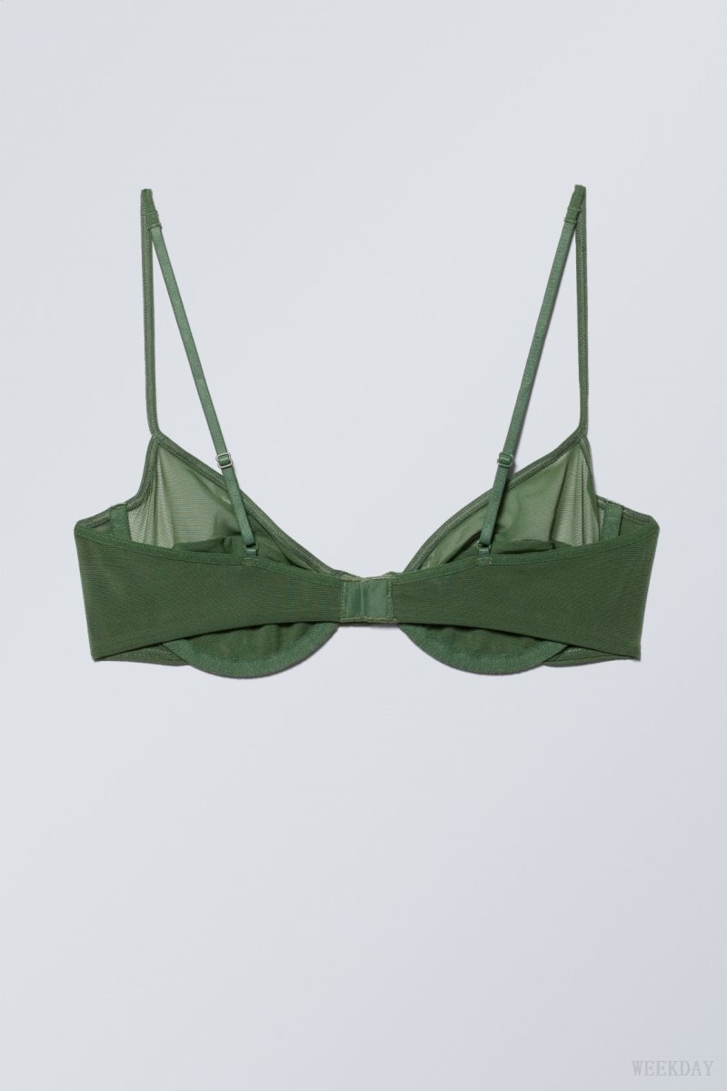 Dark Green Weekday Molly Underwire Bra Bra | RVQR1803