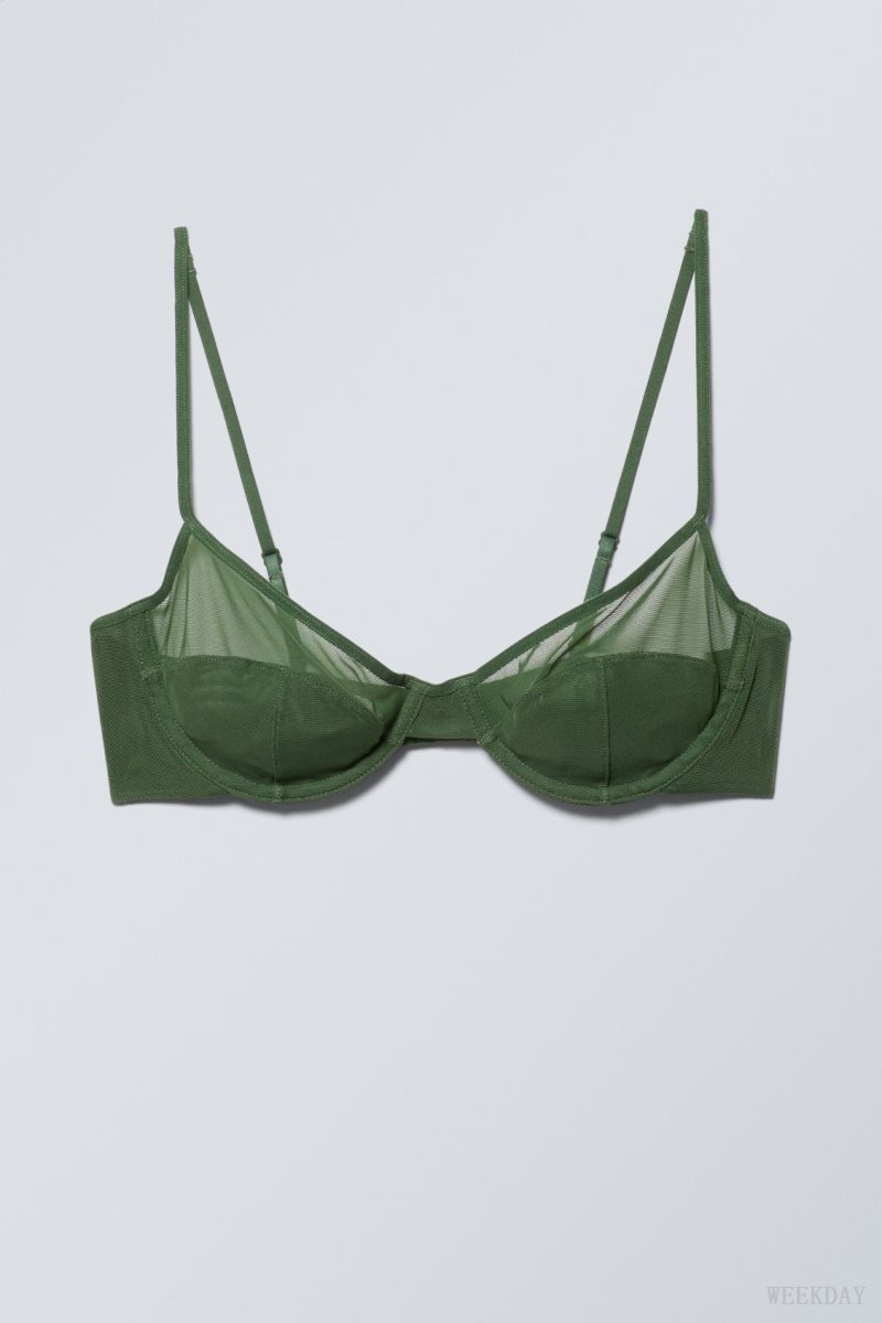 Dark Green Weekday Molly Underwire Bra Bra | RVQR1803