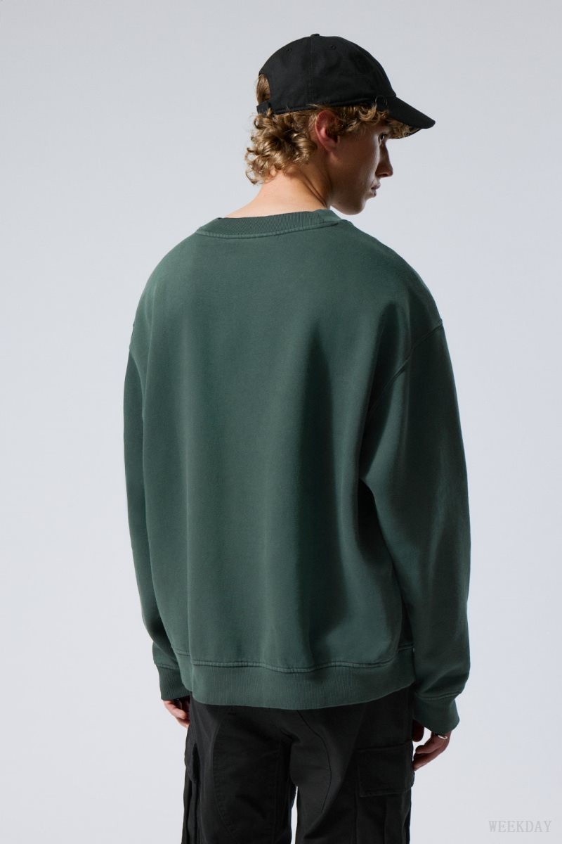 Dark Green Weekday Relaxed Heavyweight Sweatshirt | UOPS3092