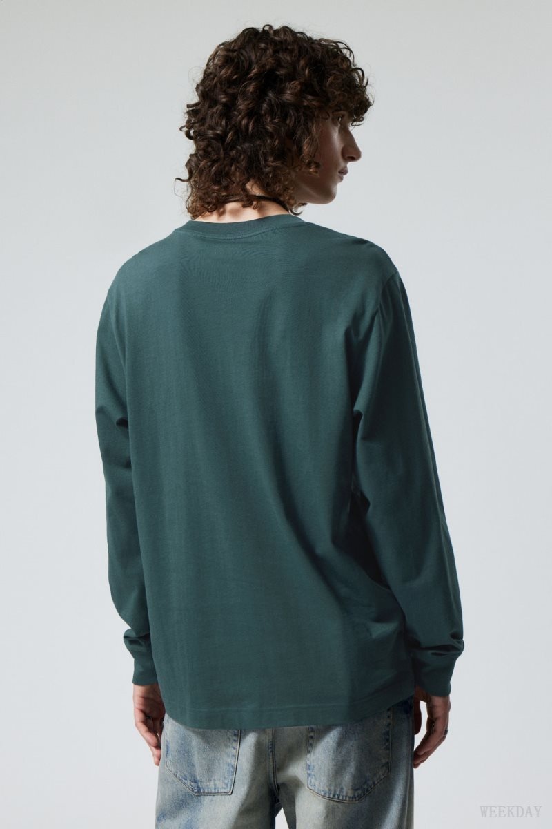 Dark Green Weekday Relaxed Midweight Long Sleeve | RLWN0922