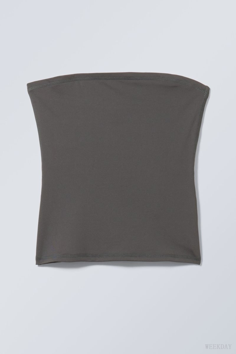 Dark Grey Weekday Act Tube Top | HOCZ7237