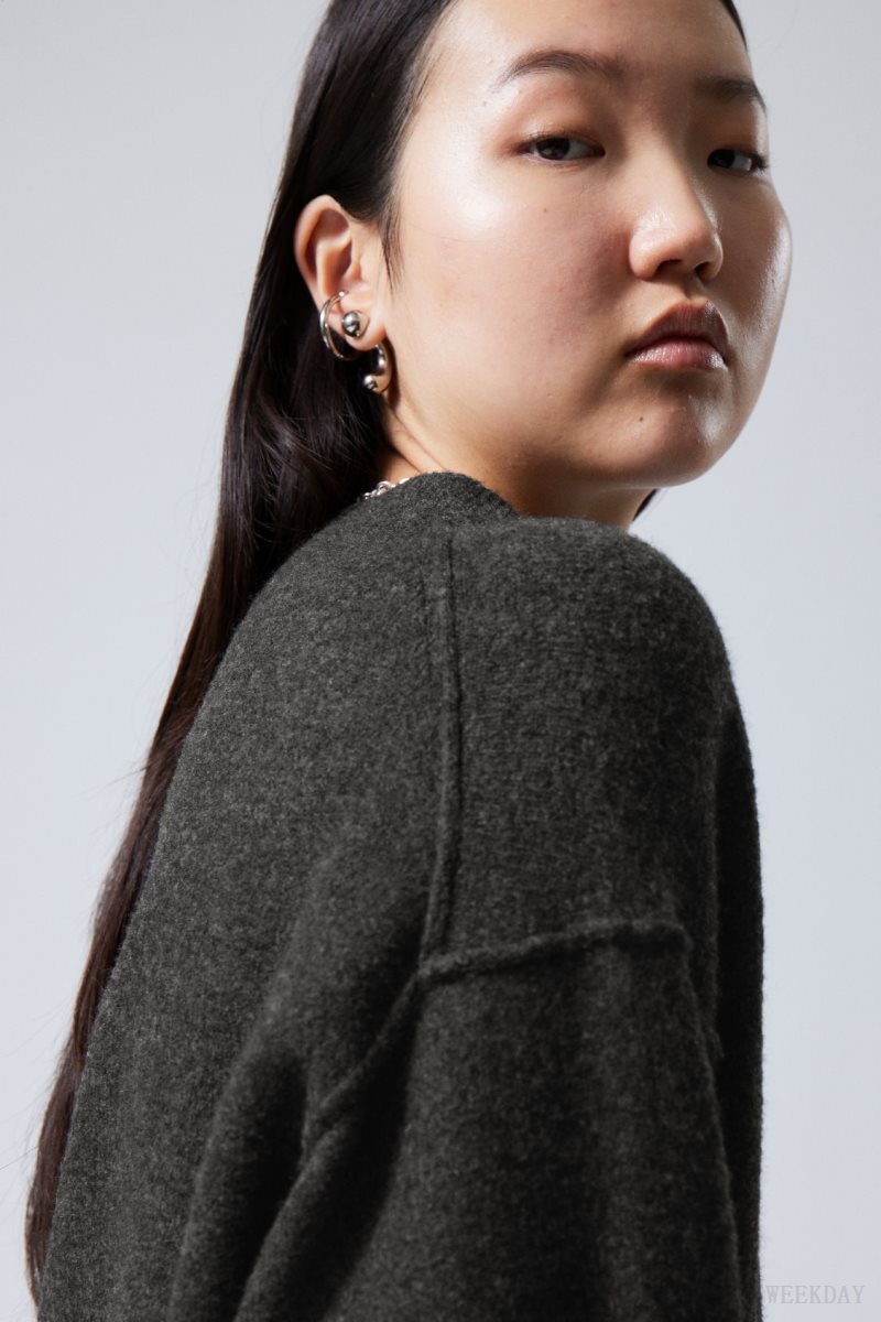 Dark Grey Weekday Annie Knit Sweater | LOLK2915