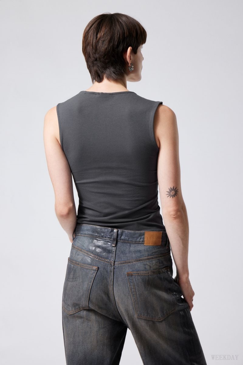 Dark Grey Weekday Esti Tank Top | TSWK7479