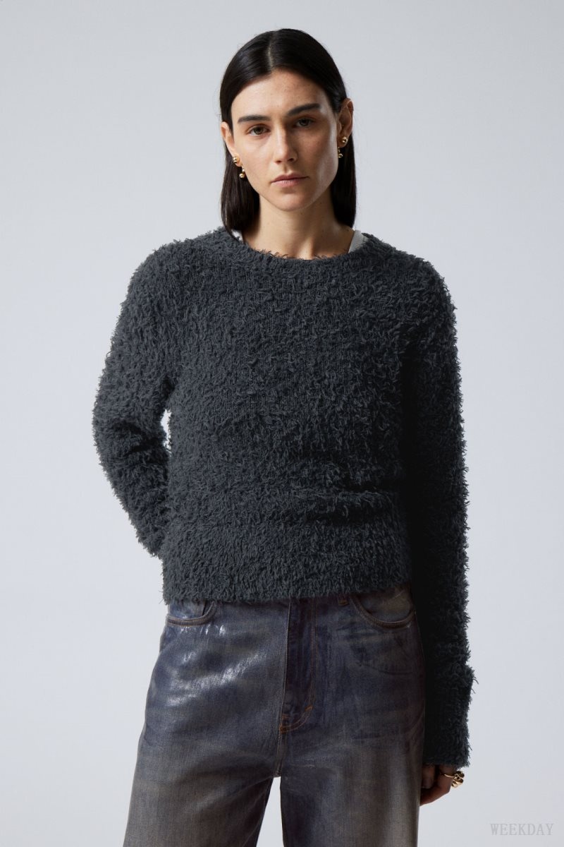 Dark Grey Weekday Judi Hairy Sweater | TJJN2720