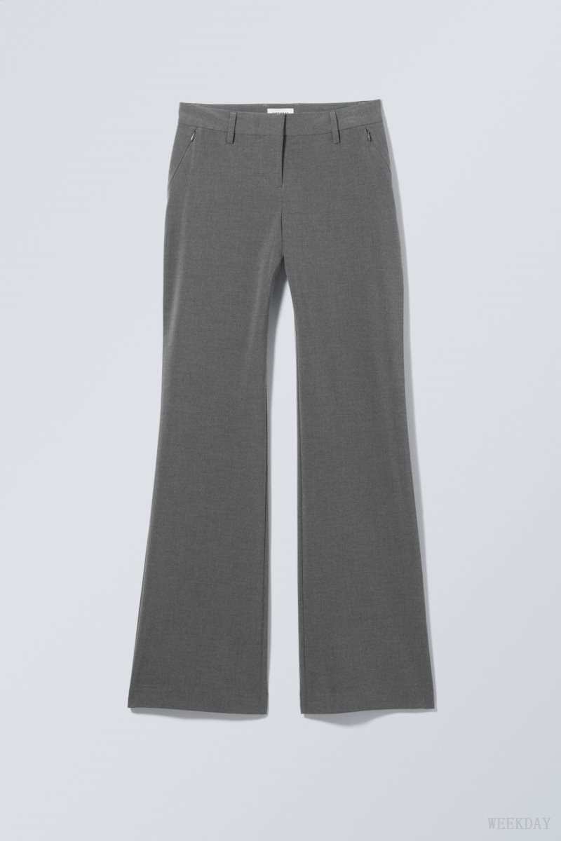 Dark Grey Weekday Kate Flared Suiting Trousers | DXVO4927