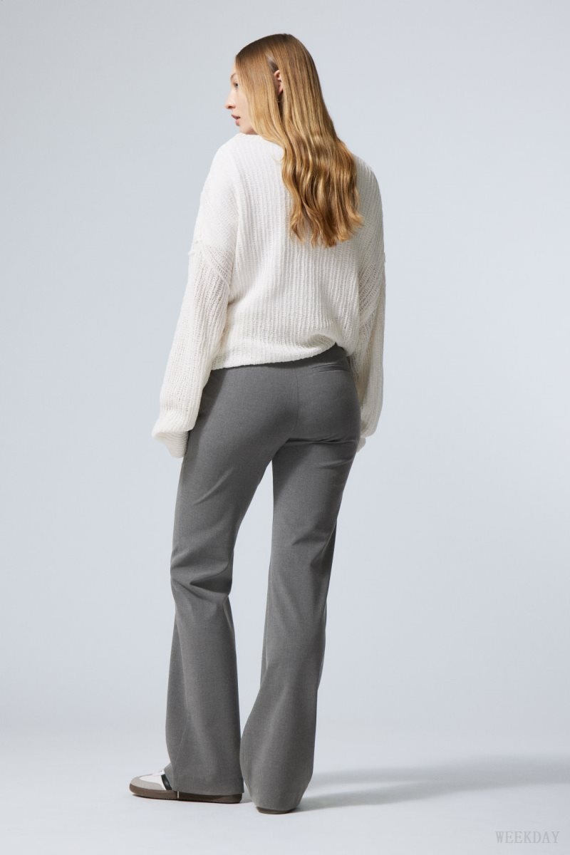 Dark Grey Weekday Kate Flared Suiting Trousers | DXVO4927