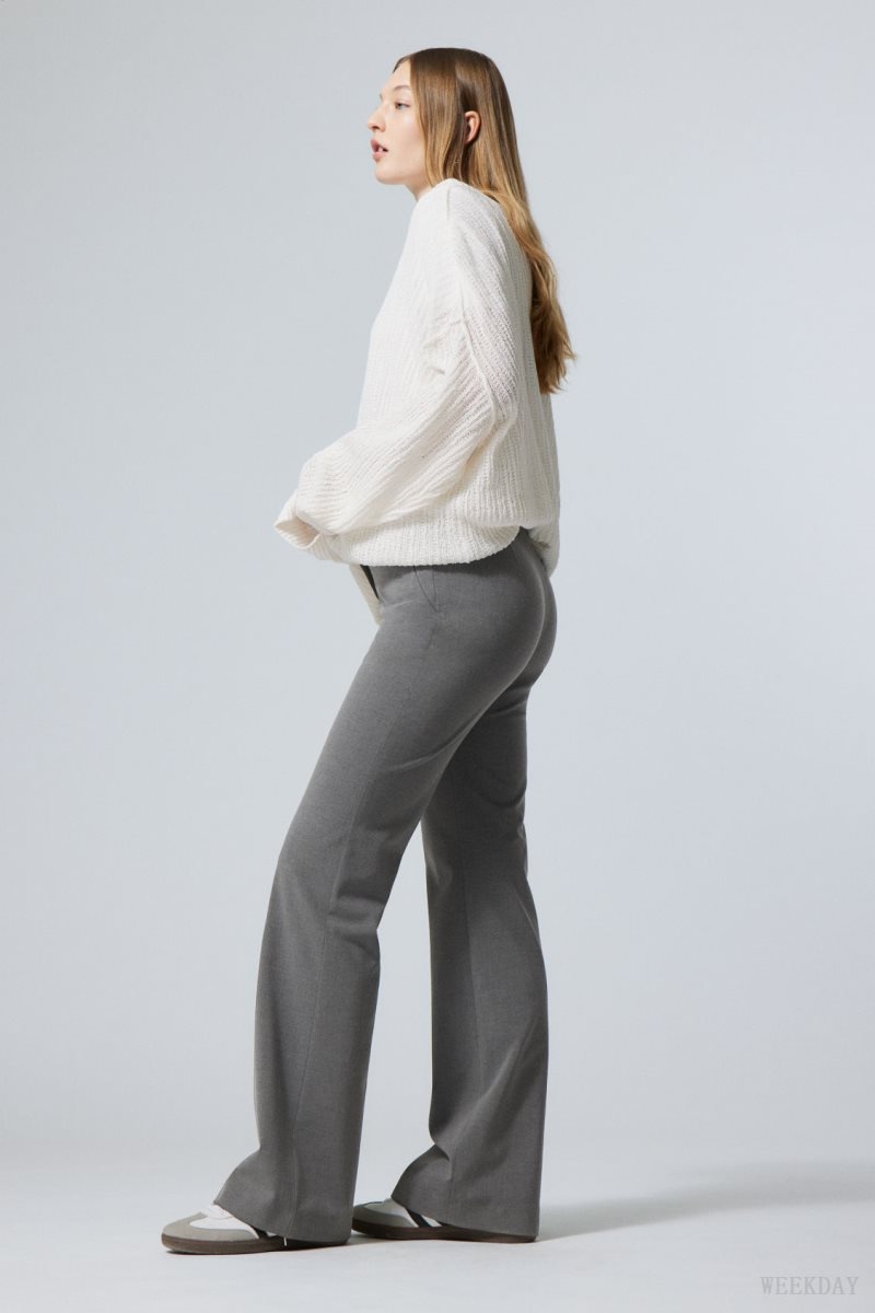 Dark Grey Weekday Kate Flared Suiting Trousers | DXVO4927