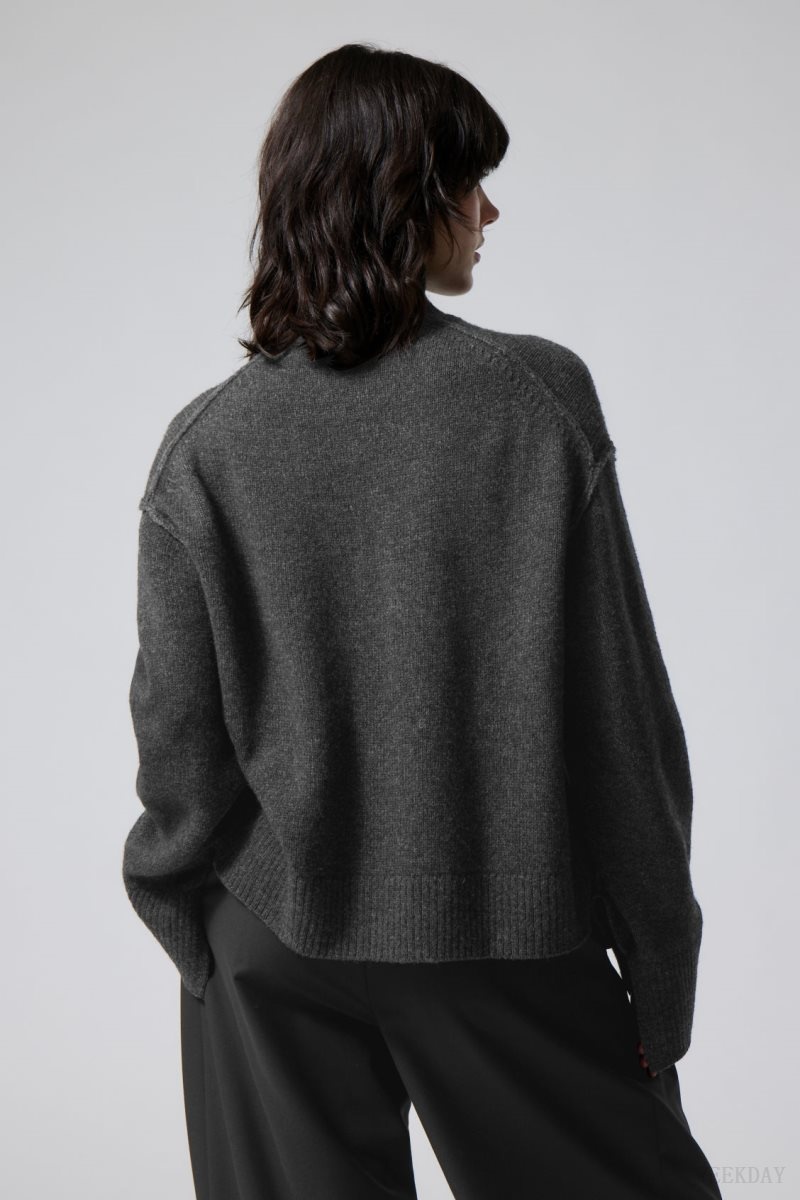 Dark Grey Weekday Maggie Wool Turtleneck | PEPU6818