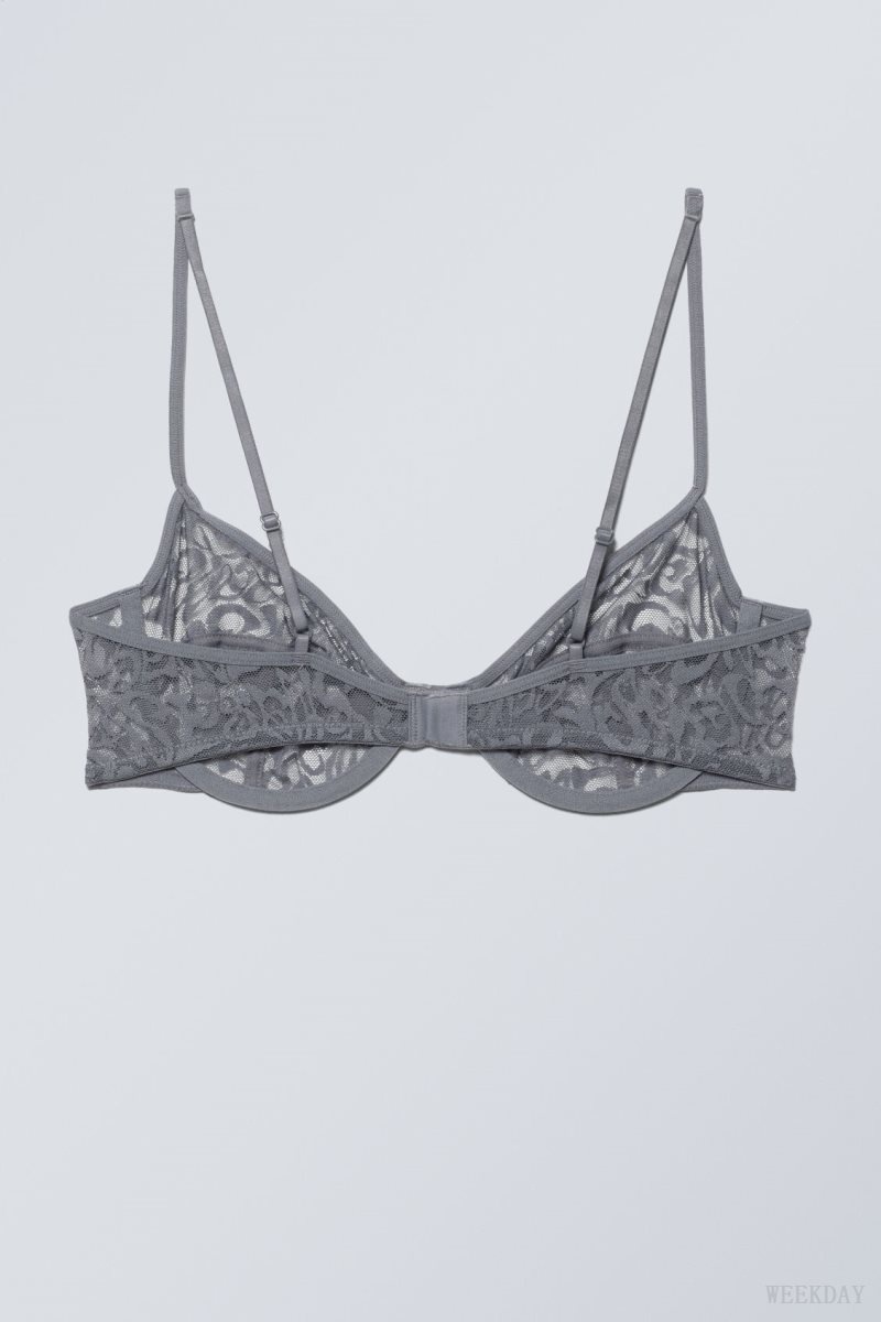 Dark Grey Weekday Molly Underwire Bra Bra | ZRKJ6849